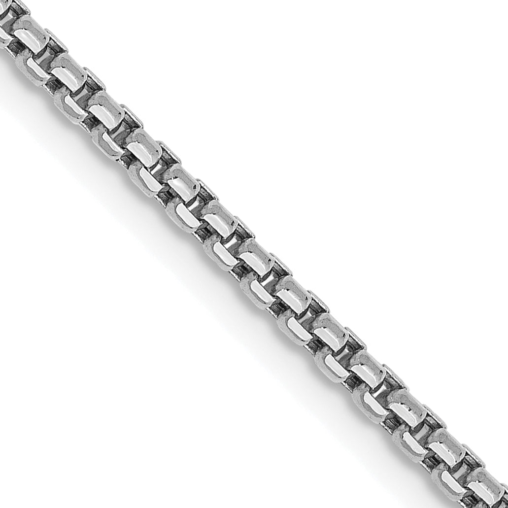 Gold (14K) Semi-Solid Round Box Chain - 14k White Gold / 16 in / 1.75 mm