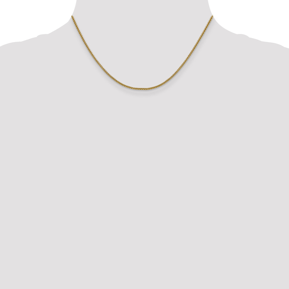 Gold (14K) Semi-Solid Round Box Chain - 14k Yellow Gold / 16 in / 1.5 mm