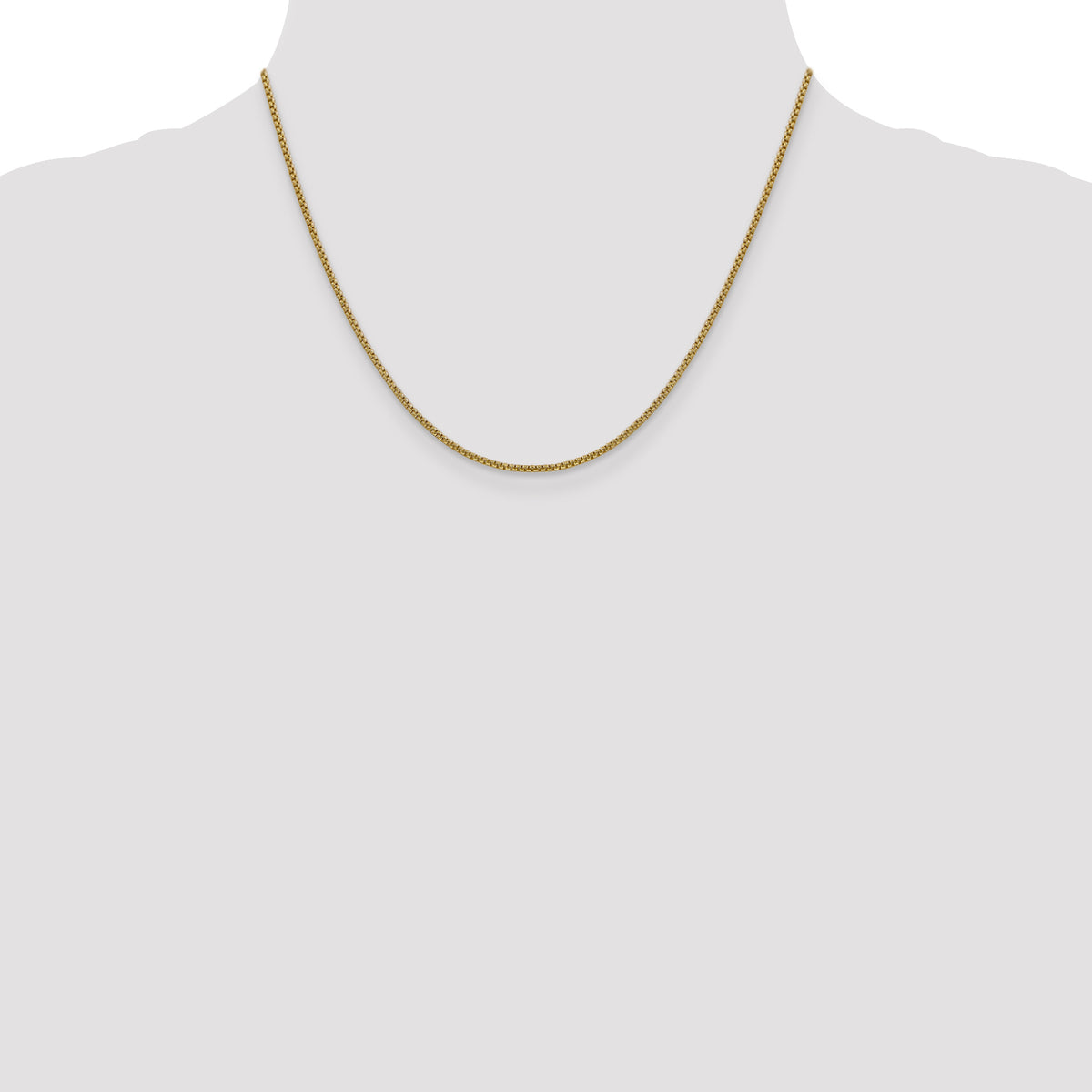Gold (14K) Semi-Solid Round Box Chain - 14k Yellow Gold / 18 in / 1.5 mm