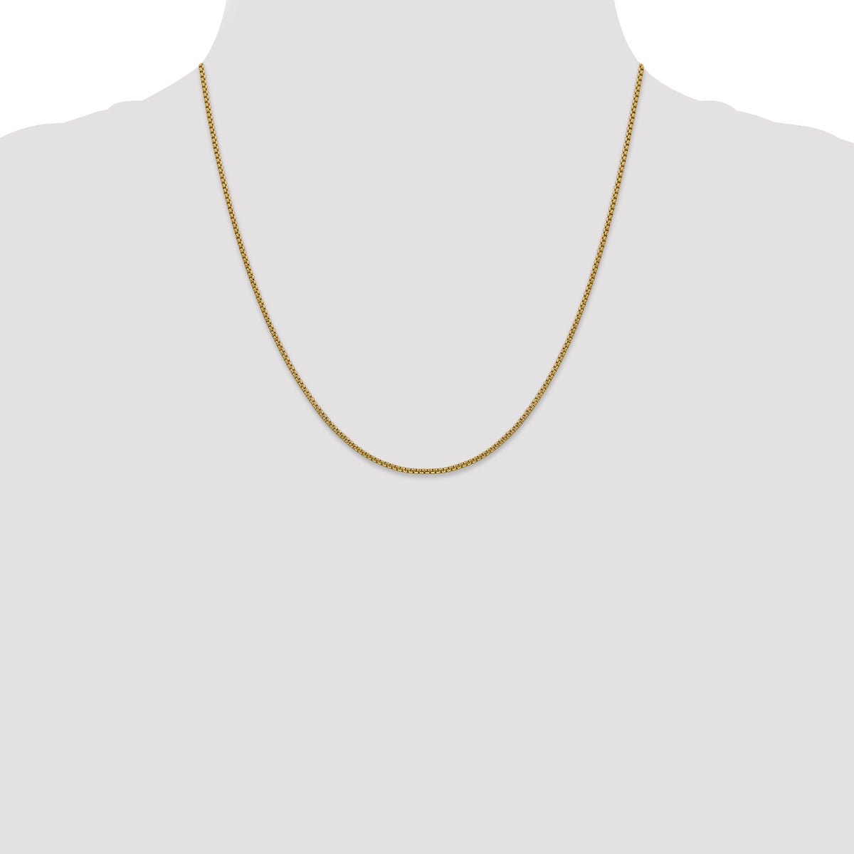 Gold (14K) Semi-Solid Round Box Chain - 14k Yellow Gold / 20 in / 1.5 mm