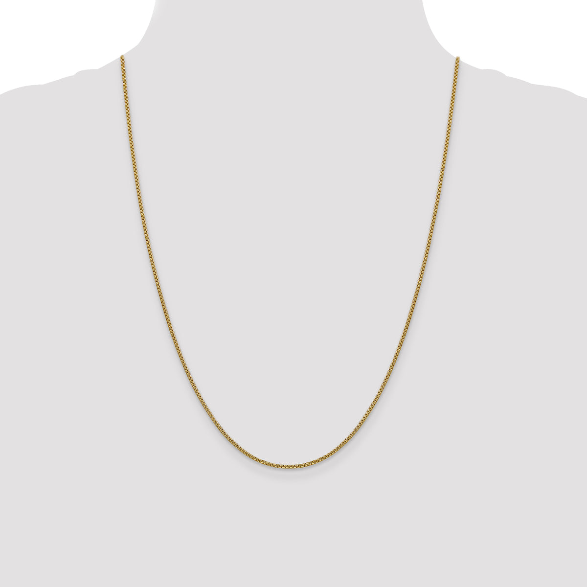 Gold (14K) Semi-Solid Round Box Chain - 14k Yellow Gold / 24 in / 1.5 mm