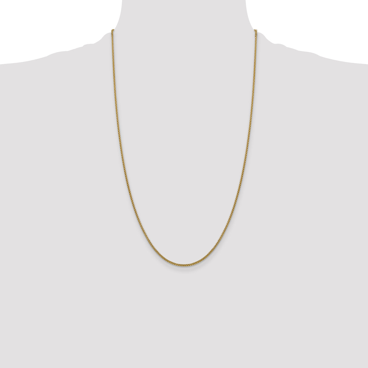 Gold (14K) Semi-Solid Round Box Chain - 14k Yellow Gold / 26 in / 1.5 mm