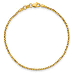 Gold (14K) Semi-Solid Round Box Chain Bracelet - 14k Yellow Gold / 7 in / 1.5 mm