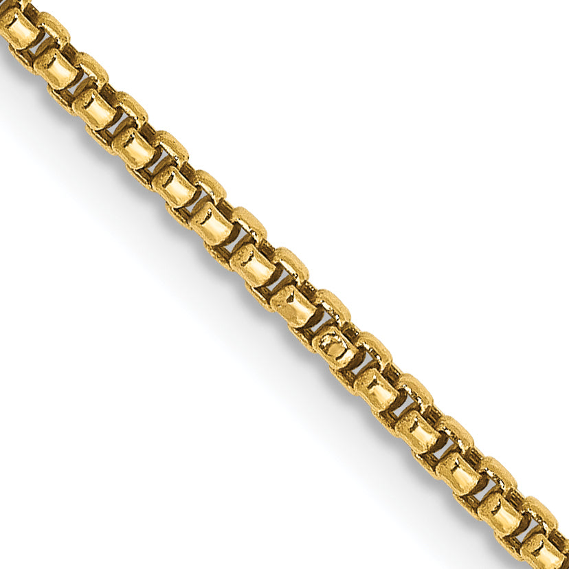 Gold (14K) Semi-Solid Round Box Chain - 14k Yellow Gold / 16 in / 1.5 mm
