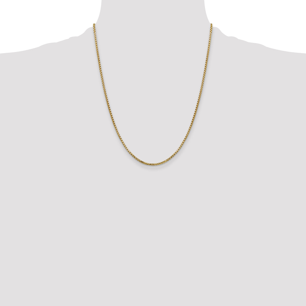 Gold (14K) Semi-Solid Round Box Chain - 14k Yellow Gold / 22 in / 1.75 mm