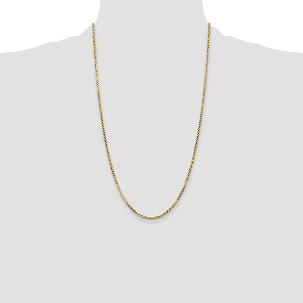 Gold (14K) Semi-Solid Round Box Chain - 14k Yellow Gold / 26 in / 1.75 mm