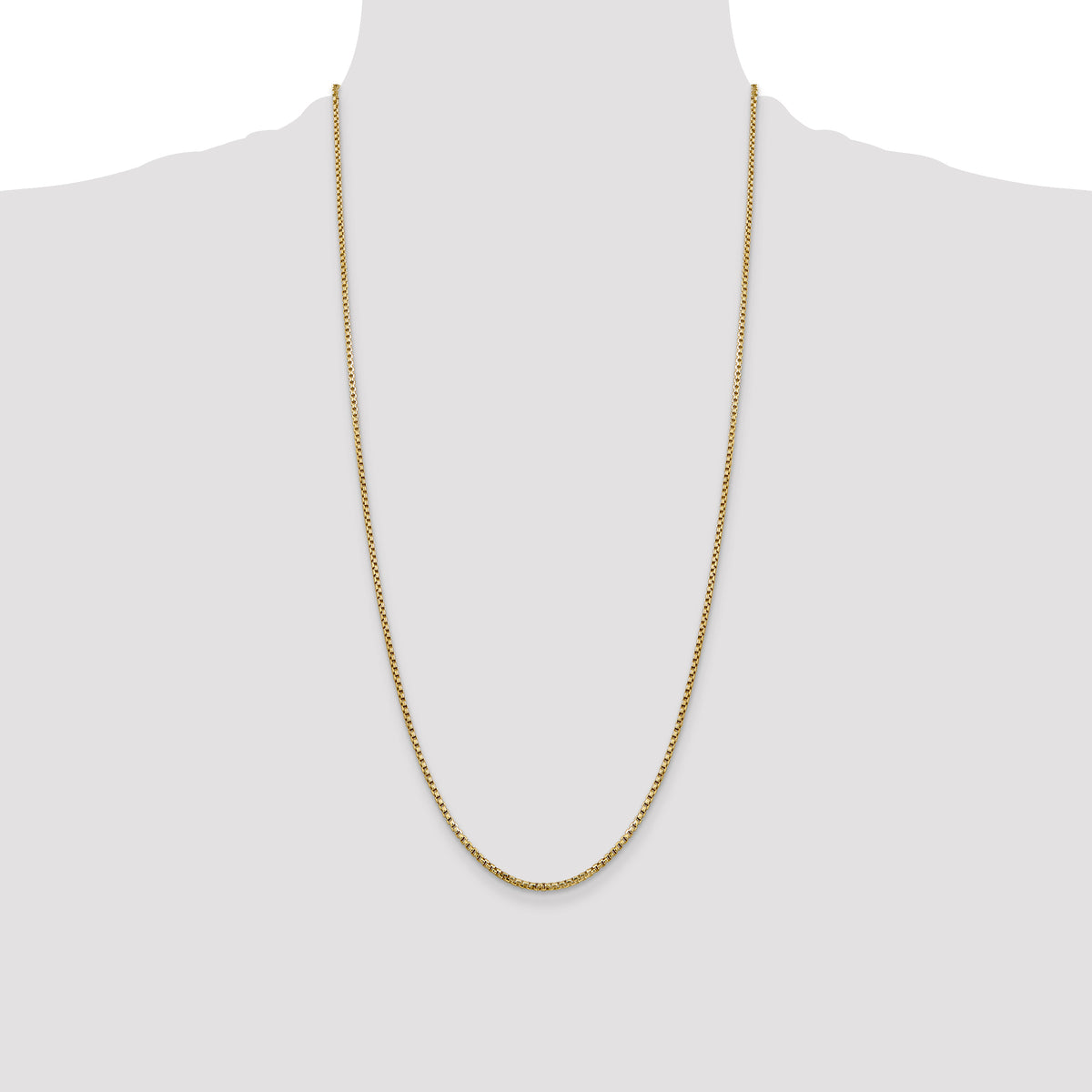 Gold (14K) Semi-Solid Round Box Chain - 14k Yellow Gold / 28 in / 1.75 mm