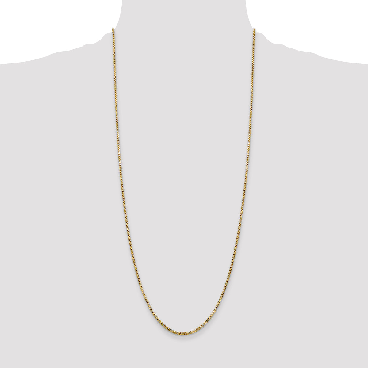 Gold (14K) Semi-Solid Round Box Chain - 14k Yellow Gold / 30 in / 1.75 mm