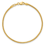 Gold (14K) Semi-Solid Round Box Chain Bracelet - 14k Yellow Gold / 7 in / 1.75 mm