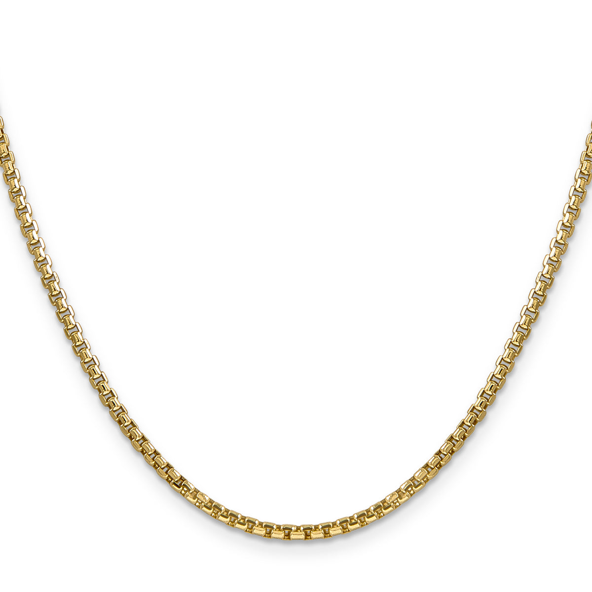Gold (14K) Semi-Solid Round Box Chain - 14k Yellow Gold / 18 in / 2.45 mm