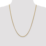 Gold (14K) Semi-Solid Round Box Chain - 14k Yellow Gold / 24 in / 2.45 mm