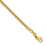 Gold (14K) Semi-Solid Round Box Chain Bracelet - 14k Yellow Gold / 7 in / 2.45 mm