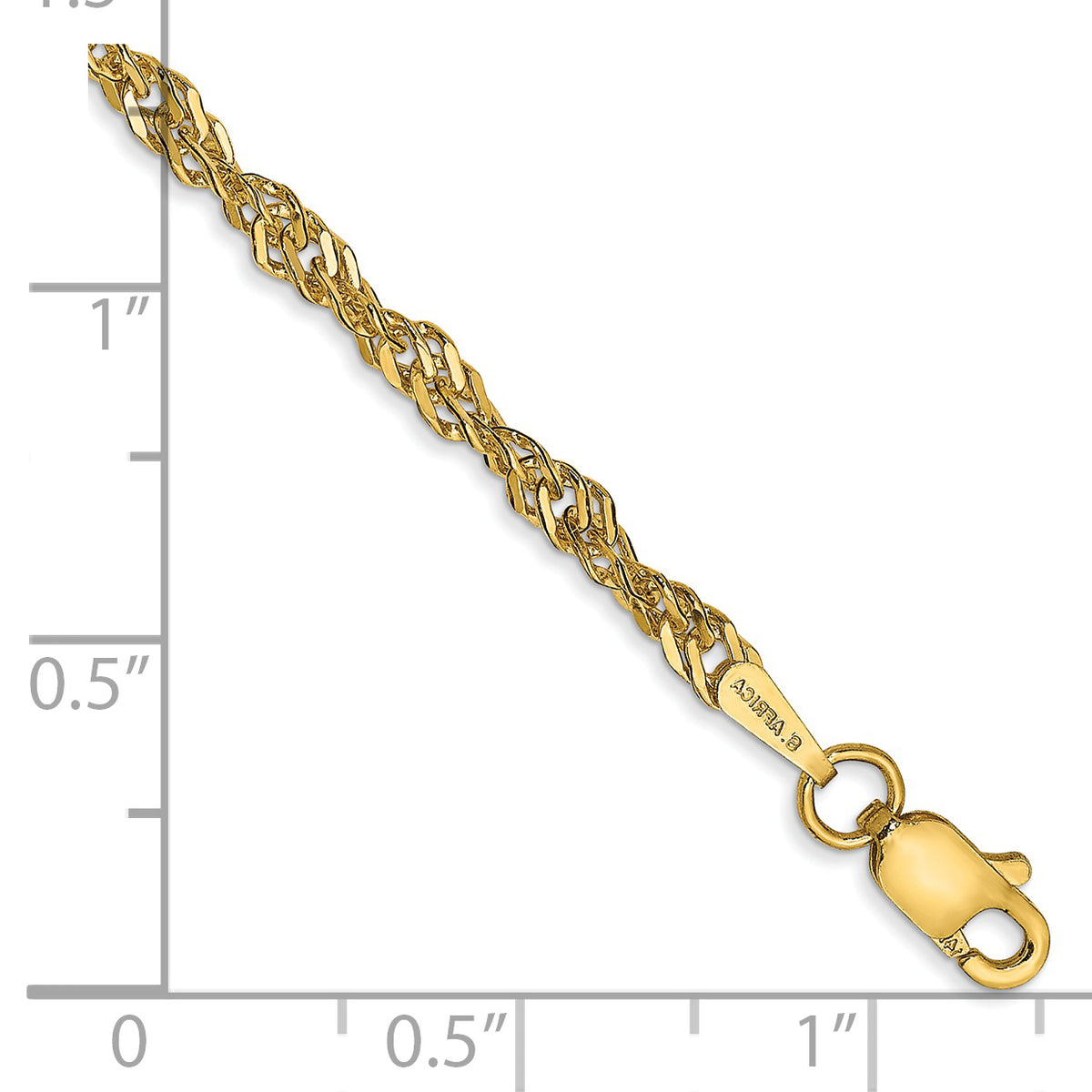 Gold (14K) Lightweight Singapore Chain Anklet - 9 in