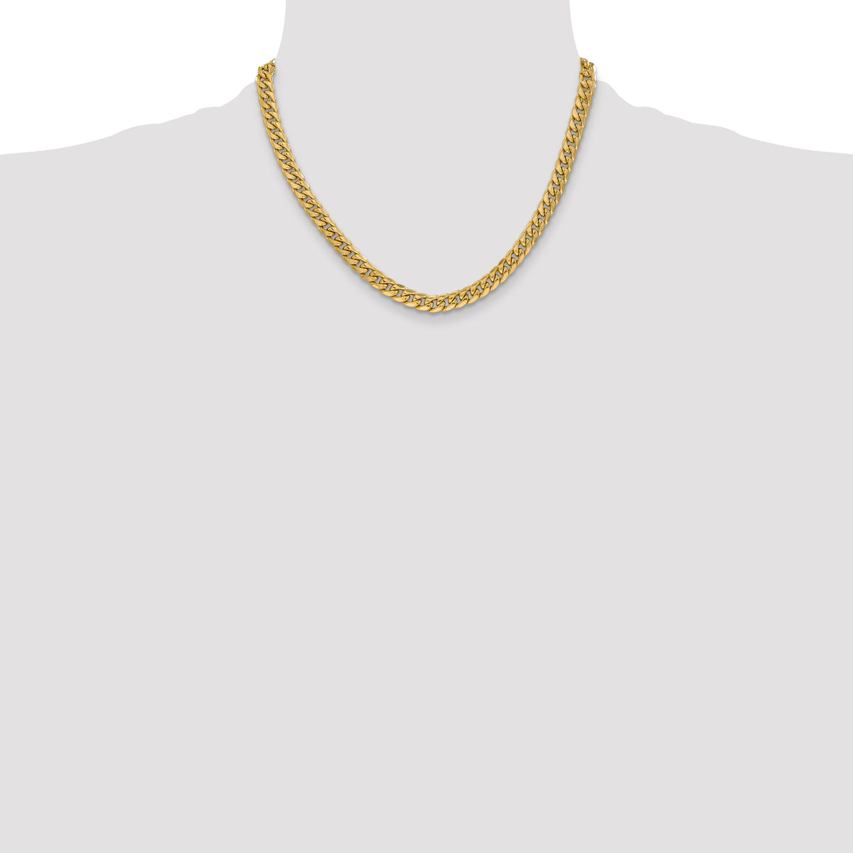 Gold (10K & 14K) Semi-Solid Miami Cuban Chain - 14k Yellow Gold / 18 in / 6 mm