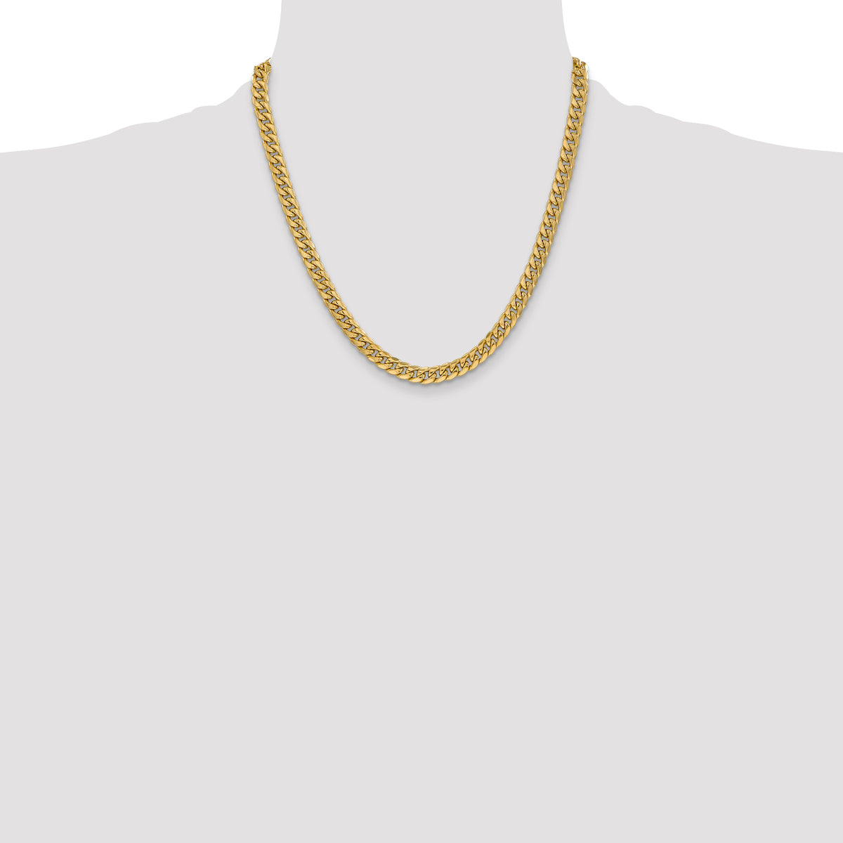 Gold (10K & 14K) Semi-Solid Miami Cuban Chain - 14k Yellow Gold / 20 in / 6 mm