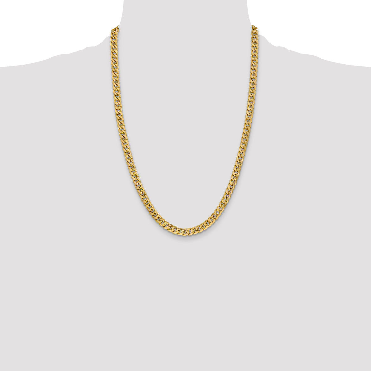 Gold (10K & 14K) Semi-Solid Miami Cuban Chain - 14k Yellow Gold / 24 in / 6 mm