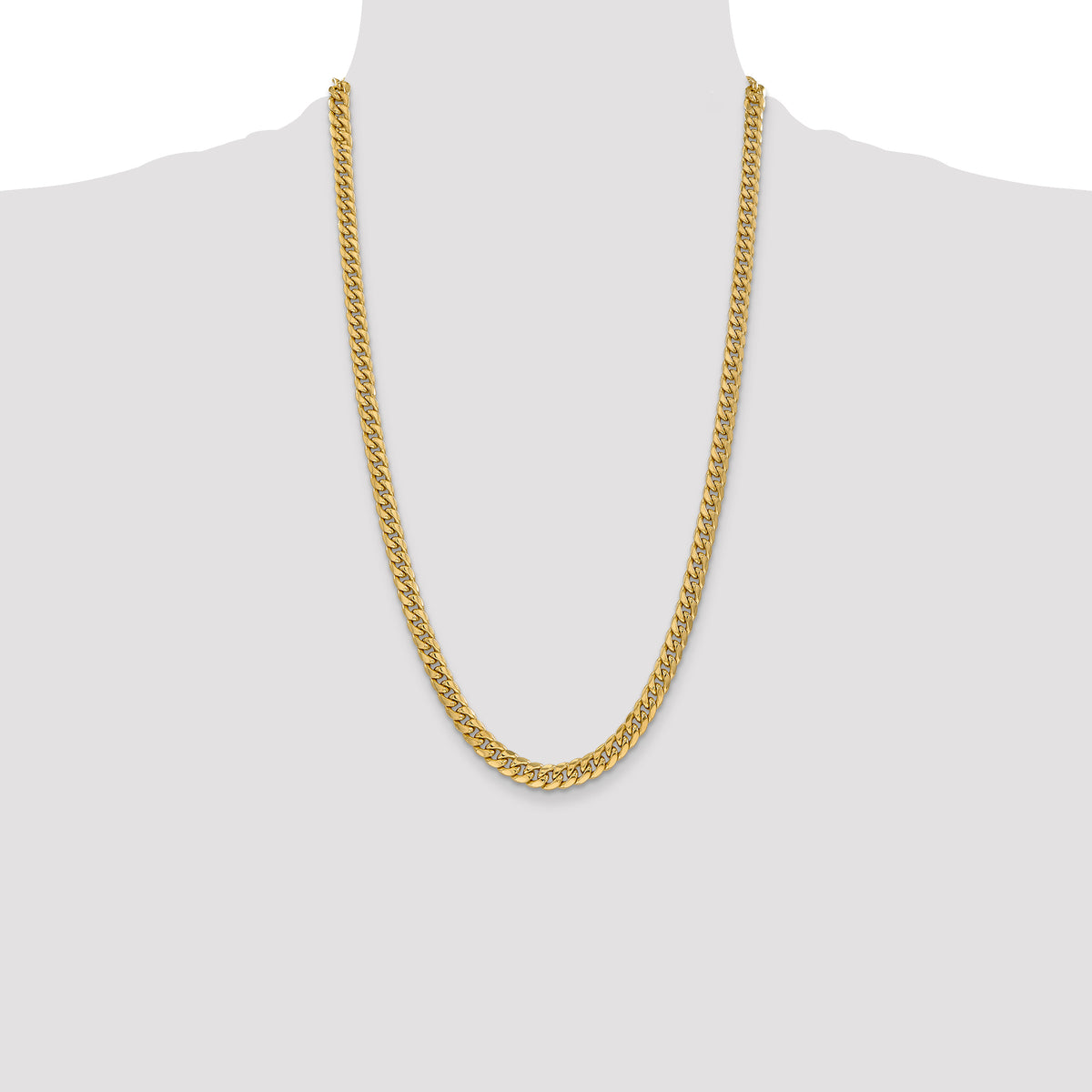 Gold (10K & 14K) Semi-Solid Miami Cuban Chain - 14k Yellow Gold / 26 in / 6 mm