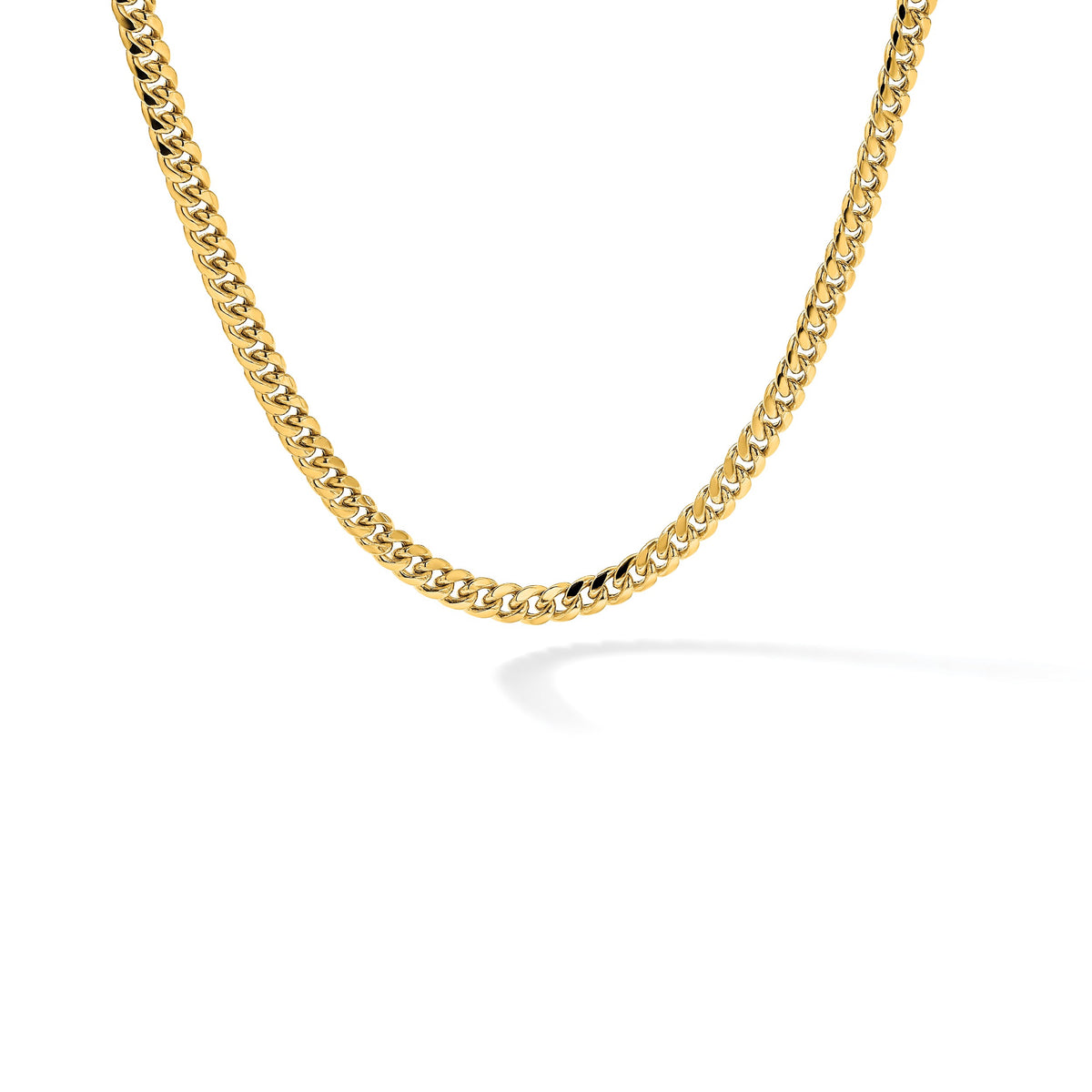 Gold (10K & 14K) Semi-Solid Miami Cuban Chain - 14k Yellow Gold / 18 in / 6 mm