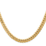 Gold (10K & 14K) Semi-Solid Miami Cuban Chain Bracelet - 14k Yellow Gold / 7 in / 6.75 mm