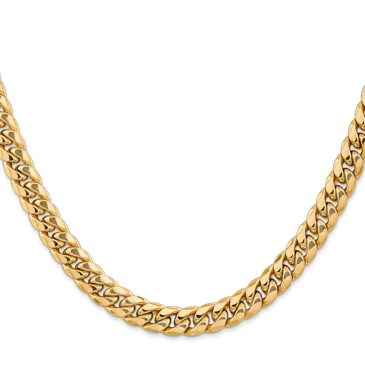 Gold (10K & 14K) Semi-Solid Miami Cuban Chain - 14k Yellow Gold / 18 in / 7.3 mm
