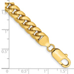 Gold (10K & 14K) Semi-Solid Miami Cuban Chain Bracelet - 14k Yellow Gold / 7 in / 7.3 mm