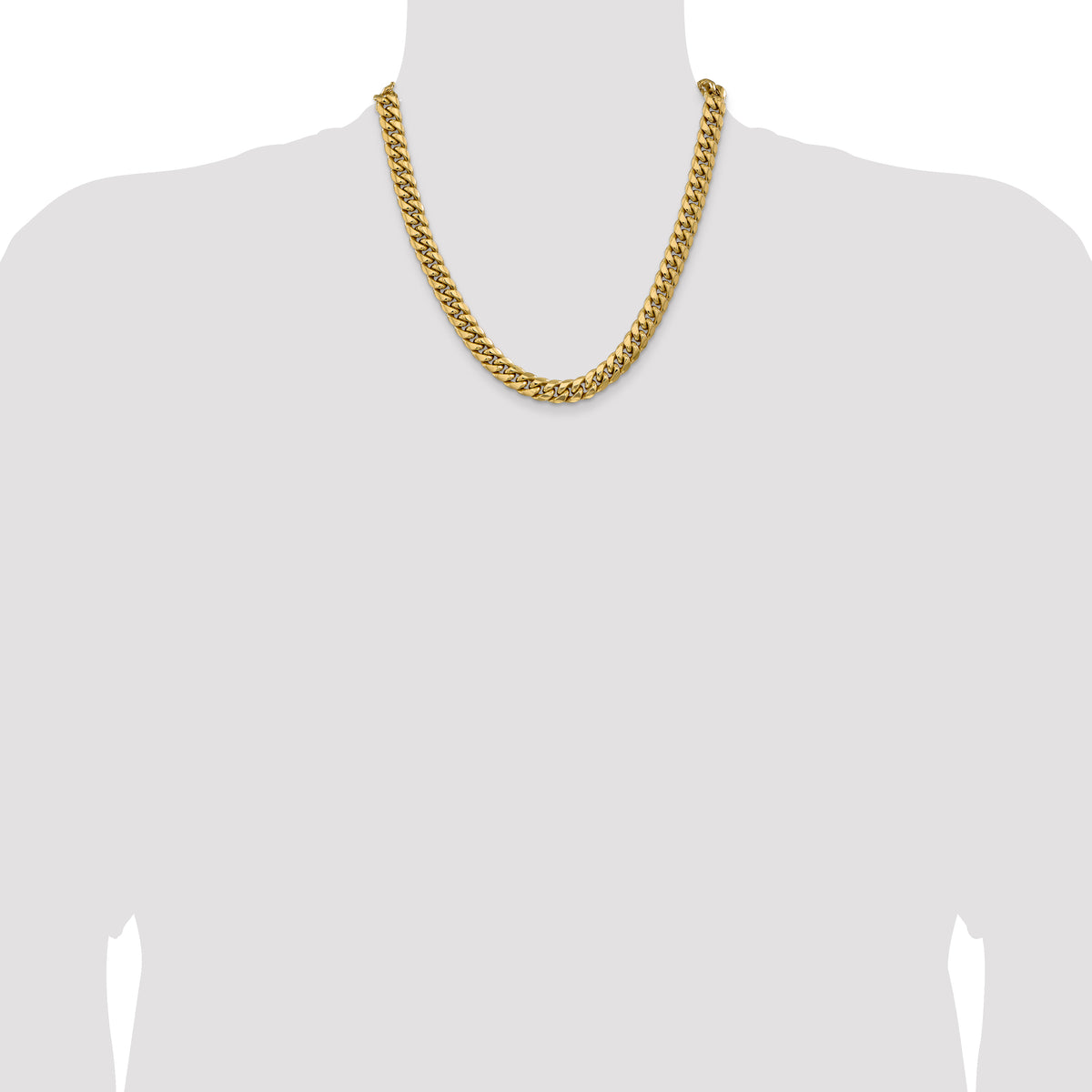 Gold (10K & 14K) Semi-Solid Miami Cuban Chain - 14k Yellow Gold / 20 in / 9.3 mm