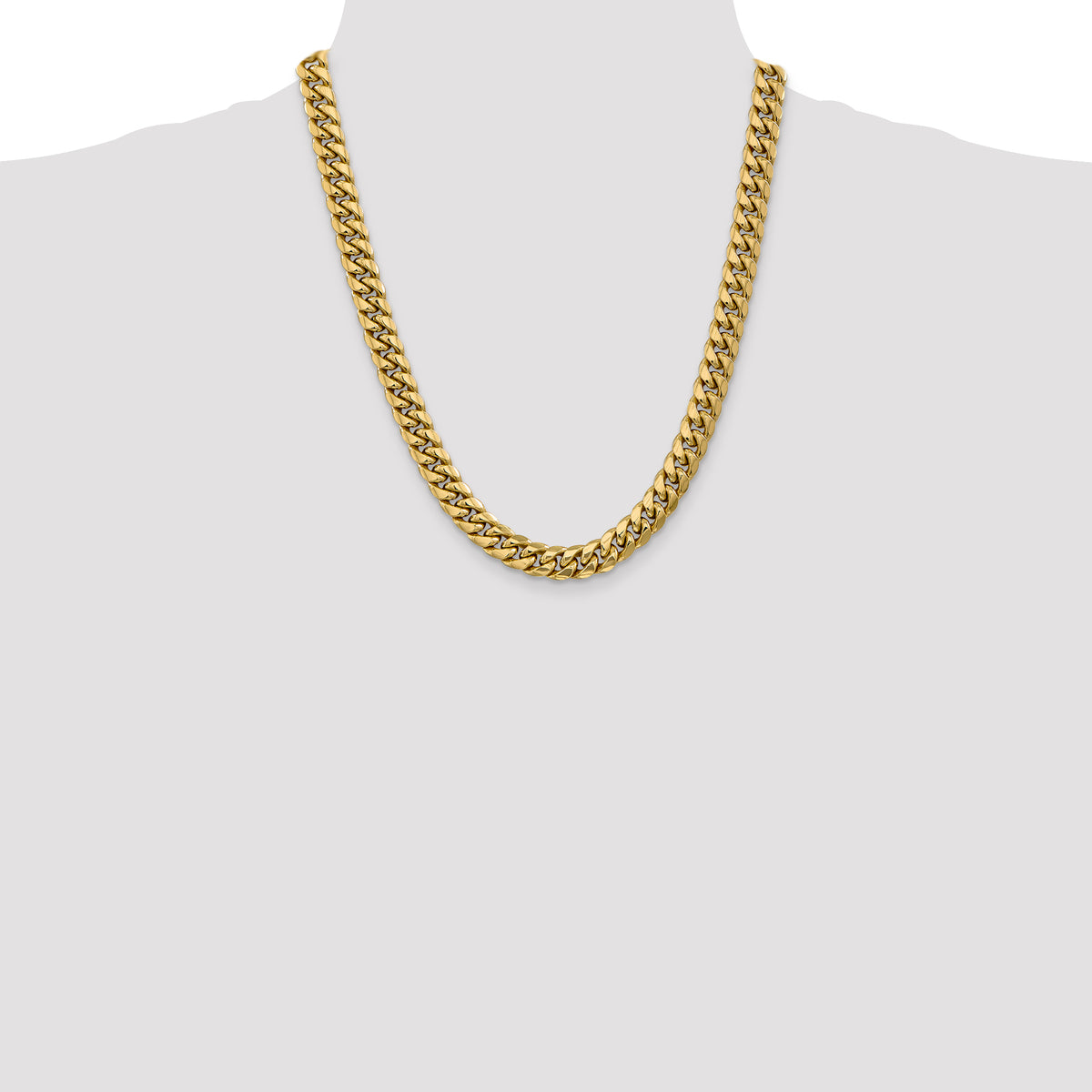 Gold (10K & 14K) Semi-Solid Miami Cuban Chain - 14k Yellow Gold / 22 in / 9.3 mm