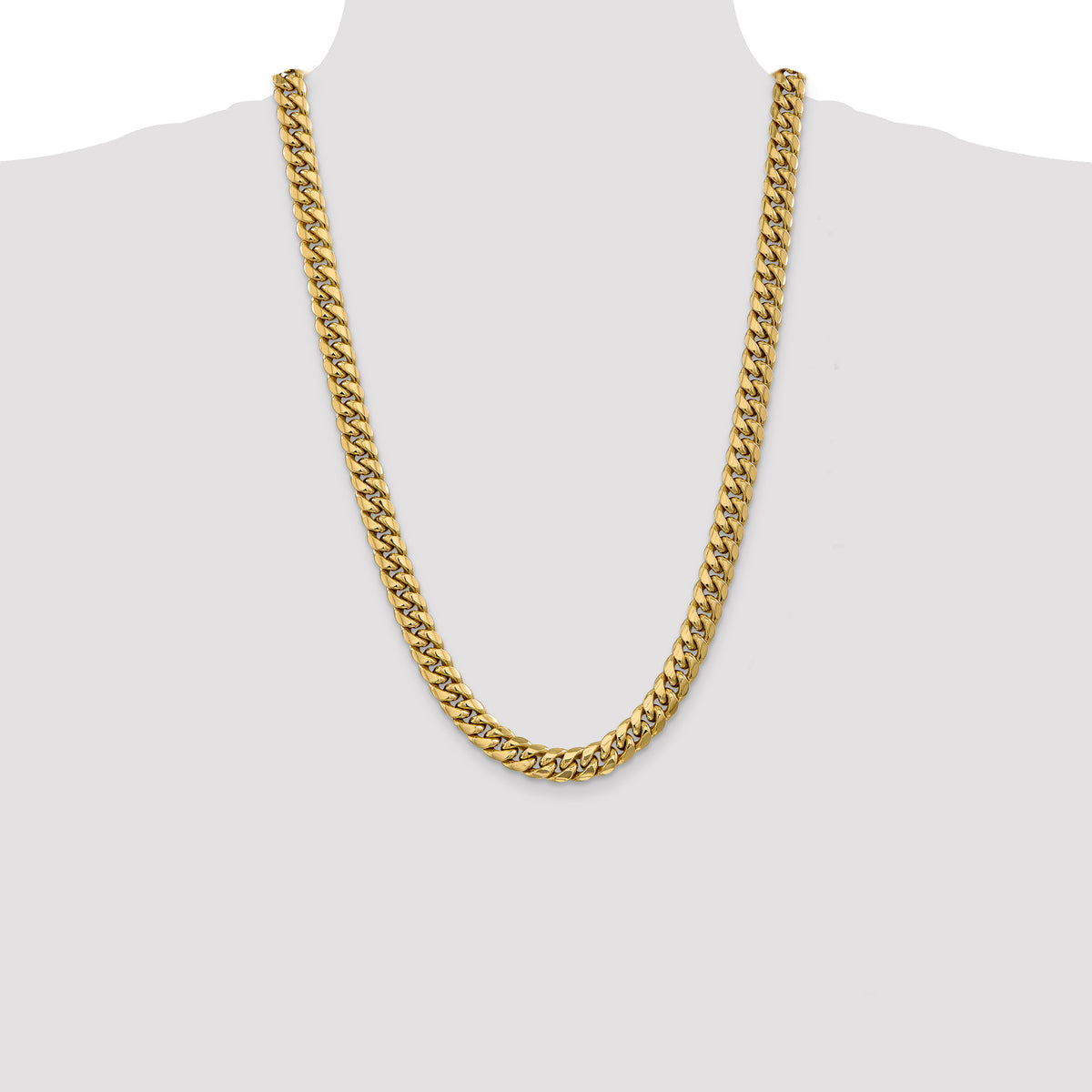 Gold (10K & 14K) Semi-Solid Miami Cuban Chain - 14k Yellow Gold / 26 in / 9.3 mm