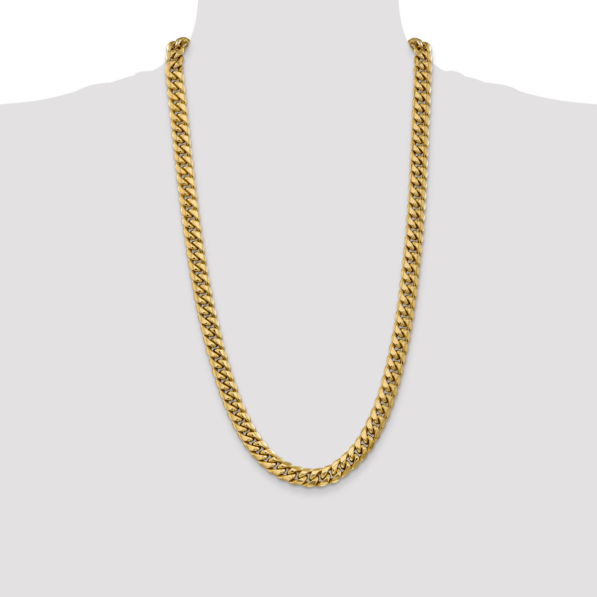 Gold (10K & 14K) Semi-Solid Miami Cuban Chain - 14k Yellow Gold / 28 in / 9.3 mm