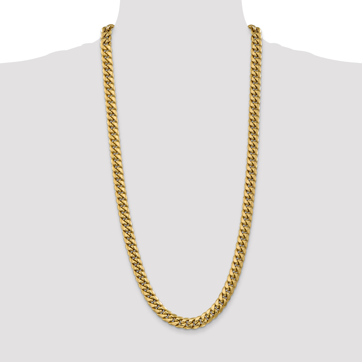 Gold (10K & 14K) Semi-Solid Miami Cuban Chain - 14k Yellow Gold / 30 in / 9.3 mm