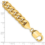 Gold (10K & 14K) Semi-Solid Miami Cuban Chain Bracelet - 14k Yellow Gold / 8 in / 9.3 mm