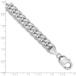 Gold (10K & 14K) Semi-Solid Miami Cuban Chain Bracelet - 14k White Gold / 8 in / 9.3 mm