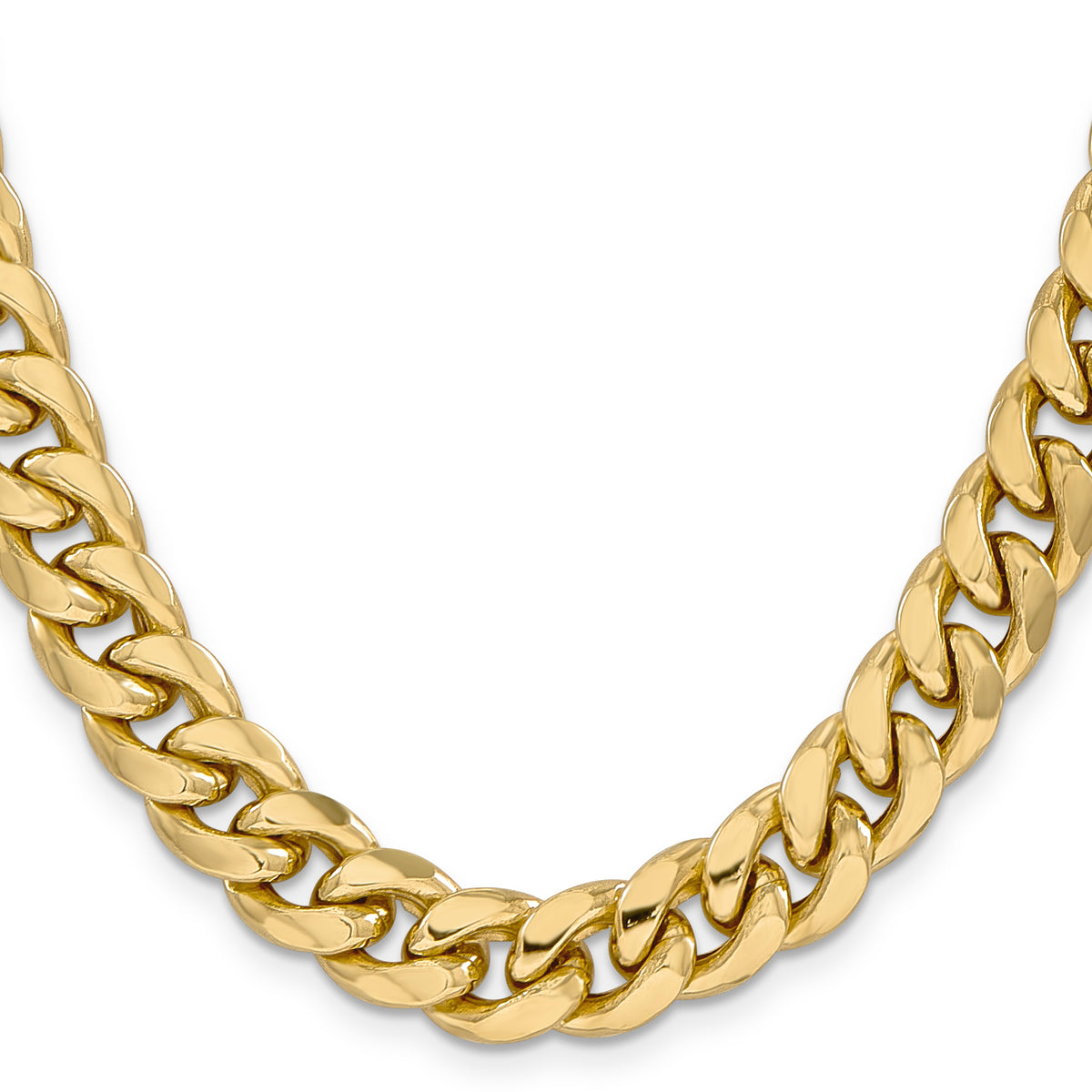 Gold (10K & 14K) Semi-Solid Miami Cuban Chain - 14k Yellow Gold / 22 in / 11 mm