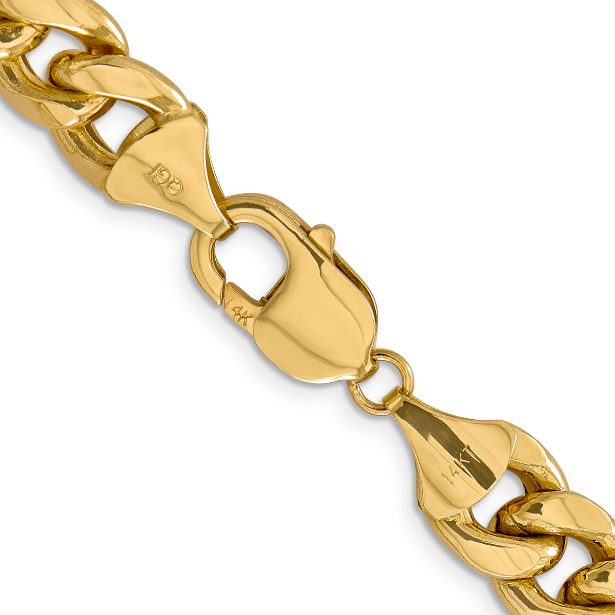 Gold (10K & 14K) Semi-Solid Miami Cuban Chain - 14k Yellow Gold / 22 in / 11 mm
