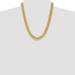 Gold (10K & 14K) Semi-Solid Miami Cuban Chain - 14k Yellow Gold / 22 in / 11 mm