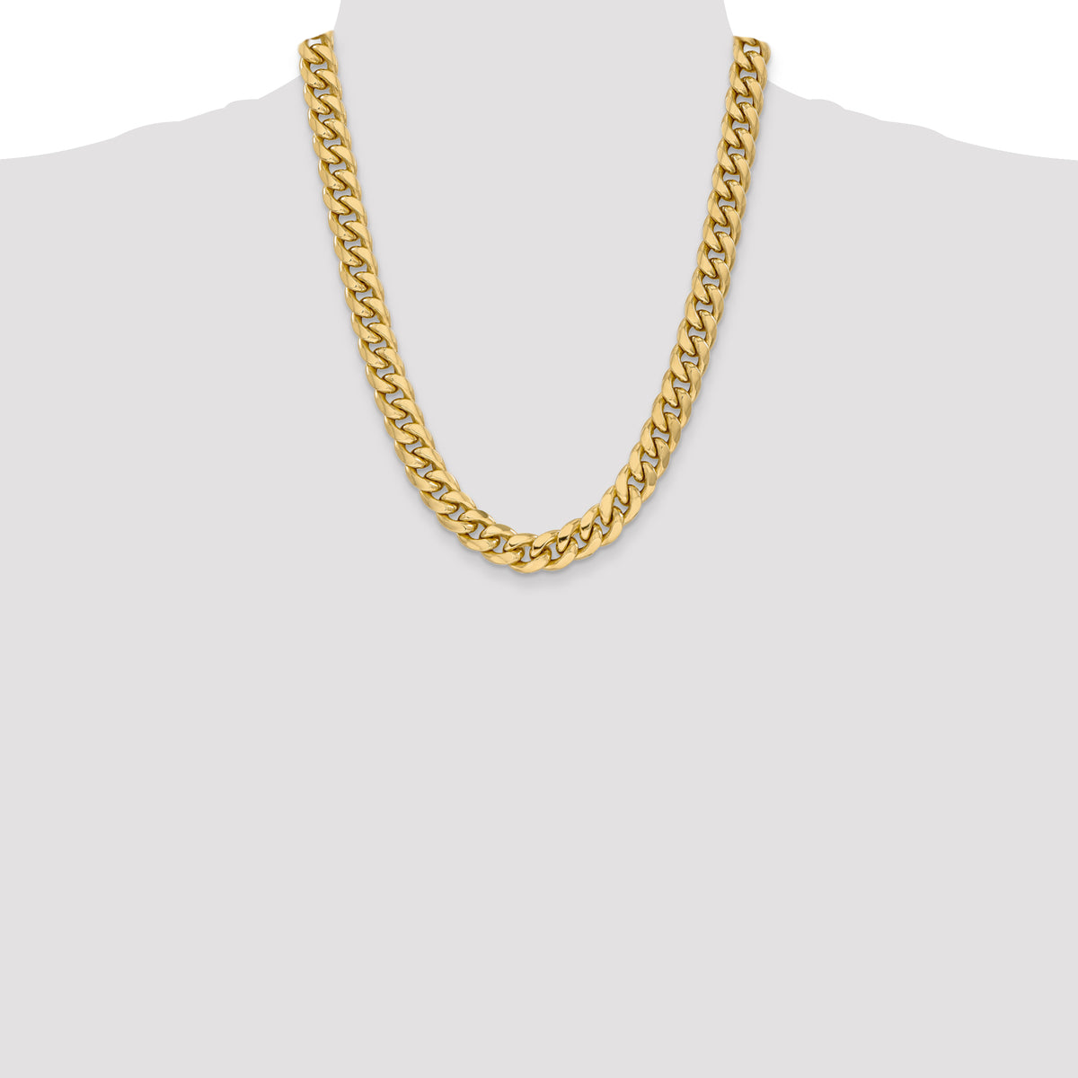 Gold (10K & 14K) Semi-Solid Miami Cuban Chain - 14k Yellow Gold / 22 in / 11 mm