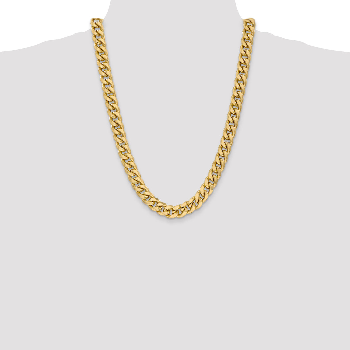 Gold (10K & 14K) Semi-Solid Miami Cuban Chain - 14k Yellow Gold / 24 in / 11 mm