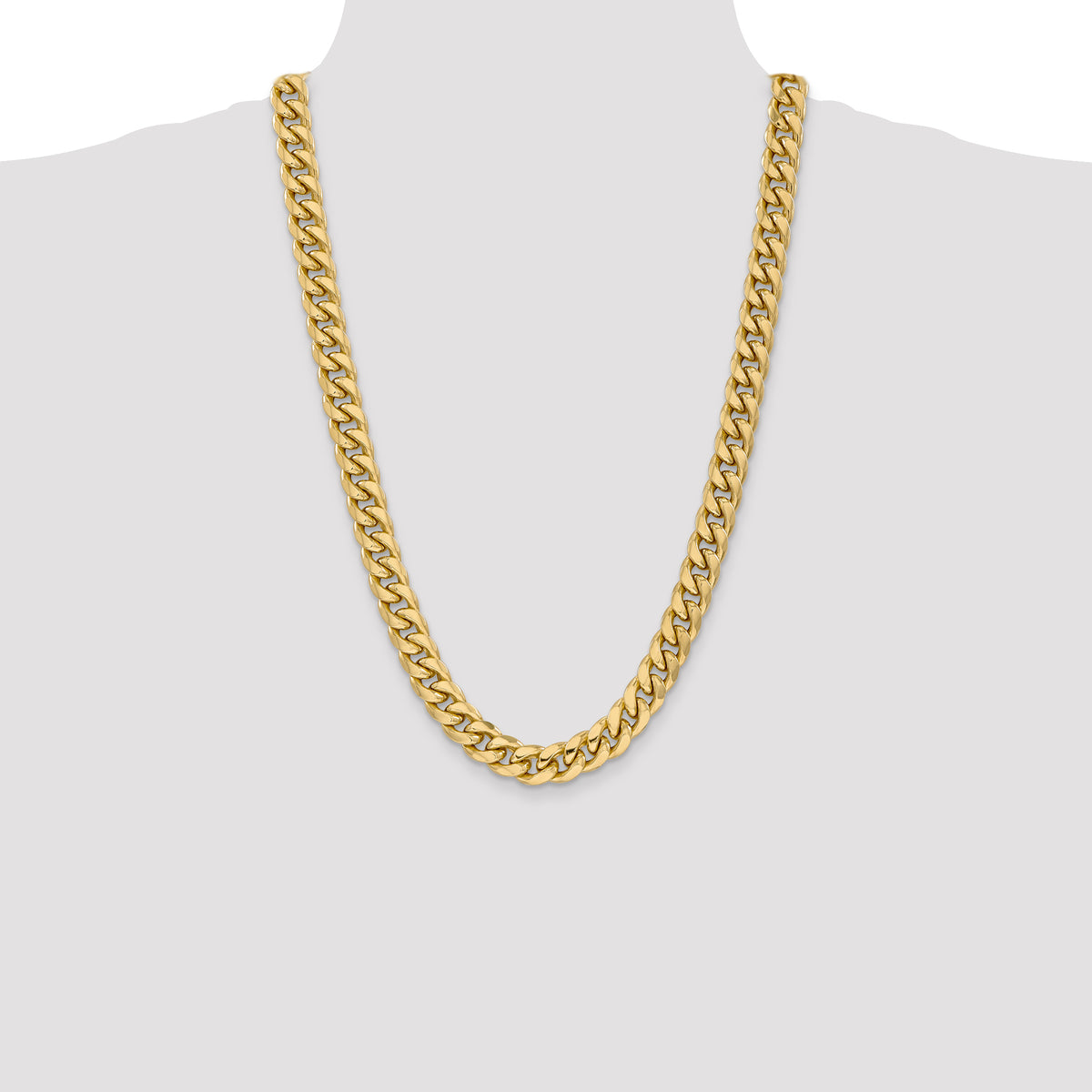 Gold (10K & 14K) Semi-Solid Miami Cuban Chain - 14k Yellow Gold / 26 in / 11 mm