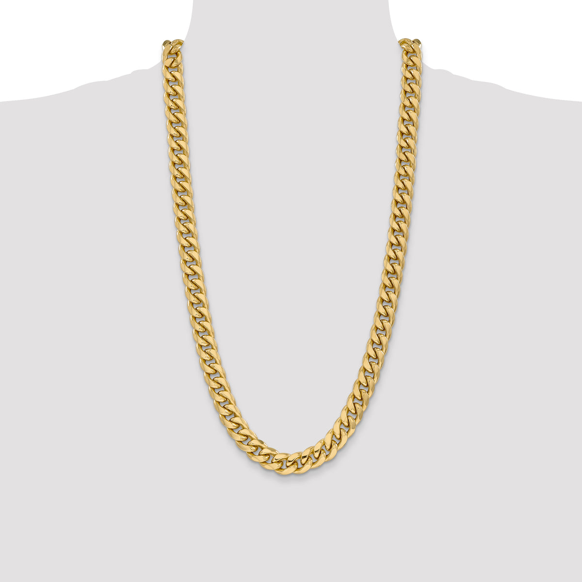 Gold (10K & 14K) Semi-Solid Miami Cuban Chain - 14k Yellow Gold / 28 in / 11 mm