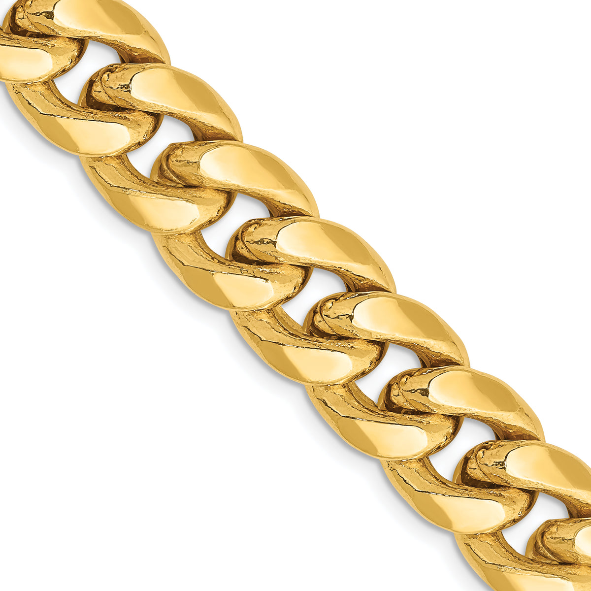 Gold (10K & 14K) Semi-Solid Miami Cuban Chain - 14k Yellow Gold / 22 in / 11 mm