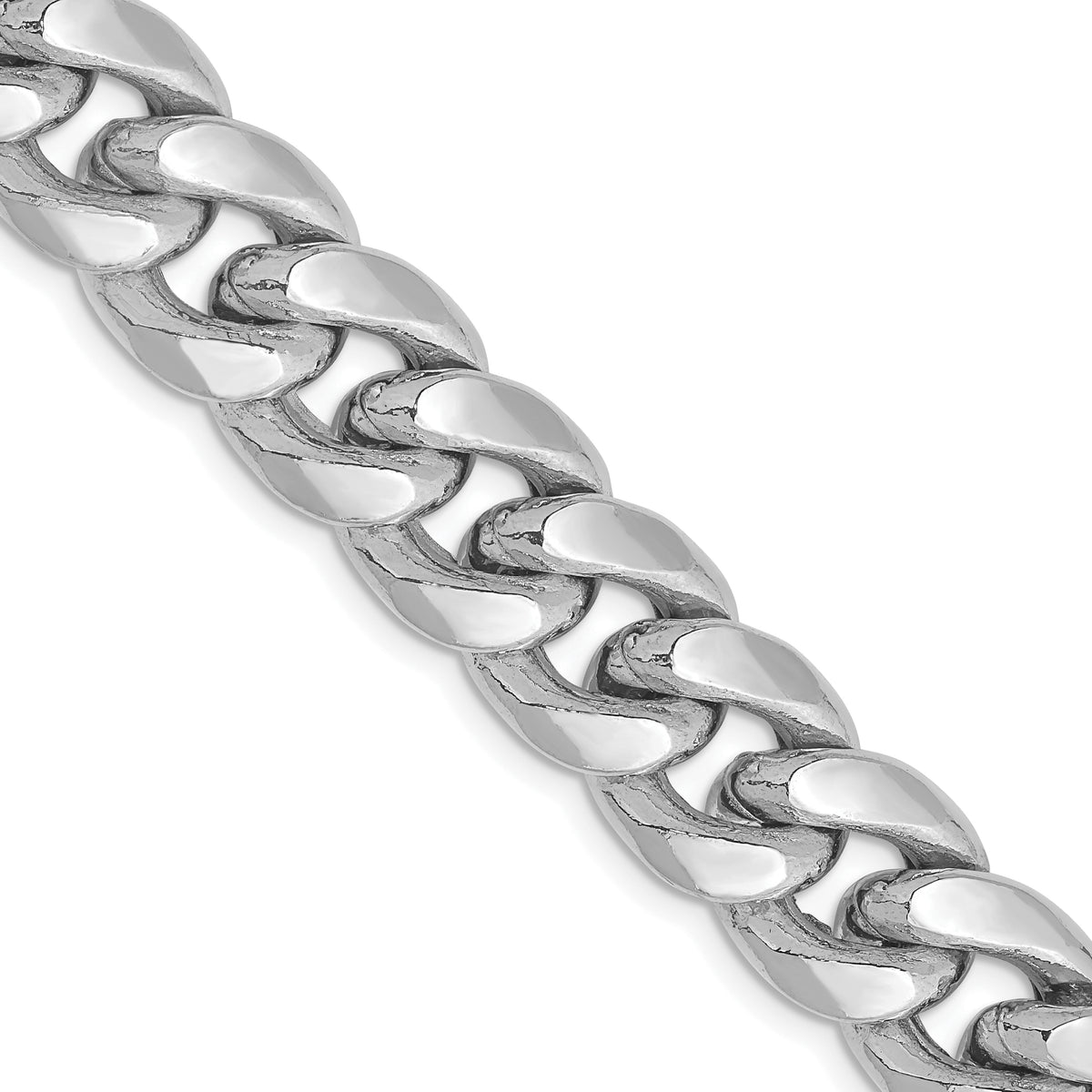 Gold (10K & 14K) Semi-Solid Miami Cuban Chain - 14k White Gold / 22 in / 11 mm
