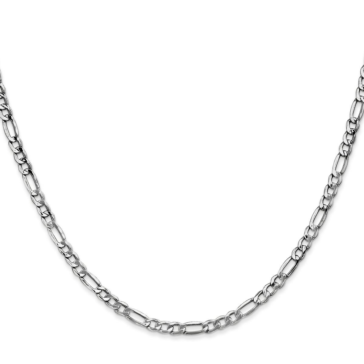 Gold (10K & 14K) Semi-Solid Figaro Chain - 14k White Gold / 16 in / 3.5 mm