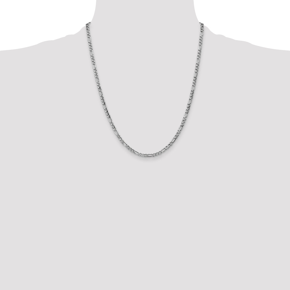Gold (10K & 14K) Semi-Solid Figaro Chain - 14k White Gold / 22 in / 3.5 mm