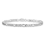 Gold (10K & 14K) Semi-Solid Figaro Chain Anklet - 14k White Gold / 9 in / 3.5 mm