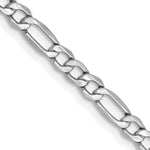 Gold (10K & 14K) Semi-Solid Figaro Chain - 14k White Gold / 16 in / 3.5 mm