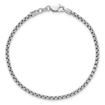 Gold (14K) Semi-Solid Round Box Chain Bracelet - 14k White Gold / 7 in / 2.45 mm