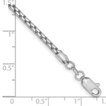 Gold (14K) Semi-Solid Round Box Chain Bracelet - 14k White Gold / 7 in / 2.45 mm