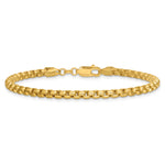 Gold (14K) Semi-Solid Round Box Chain Bracelet - 14k Yellow Gold / 7 in / 3.6 mm