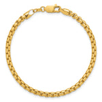 Gold (14K) Semi-Solid Round Box Chain Bracelet - 14k Yellow Gold / 7 in / 3.6 mm