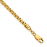 Gold (14K) Semi-Solid Round Box Chain Bracelet - 14k Yellow Gold / 7 in / 3.6 mm